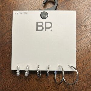 BP Silver and White Earring Collection